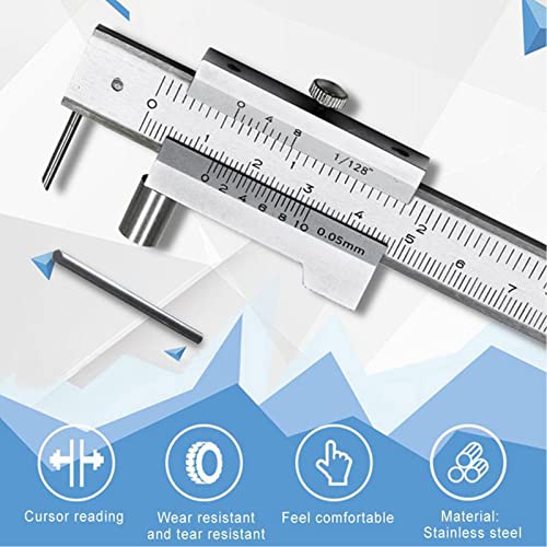 0-200mm Parallel Crossed Caliper, Stainless Steel Parallel Marking Vernier Scribing Caliper with Carbide Scriber/Needle, Marking Gauge for Scribe on Yuecoom