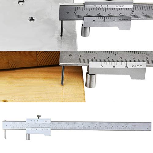 0-200mm Parallel Crossed Caliper, Stainless Steel Parallel Marking Vernier Scribing Caliper with Carbide Scriber/Needle, Marking Gauge for Scribe on Yuecoom