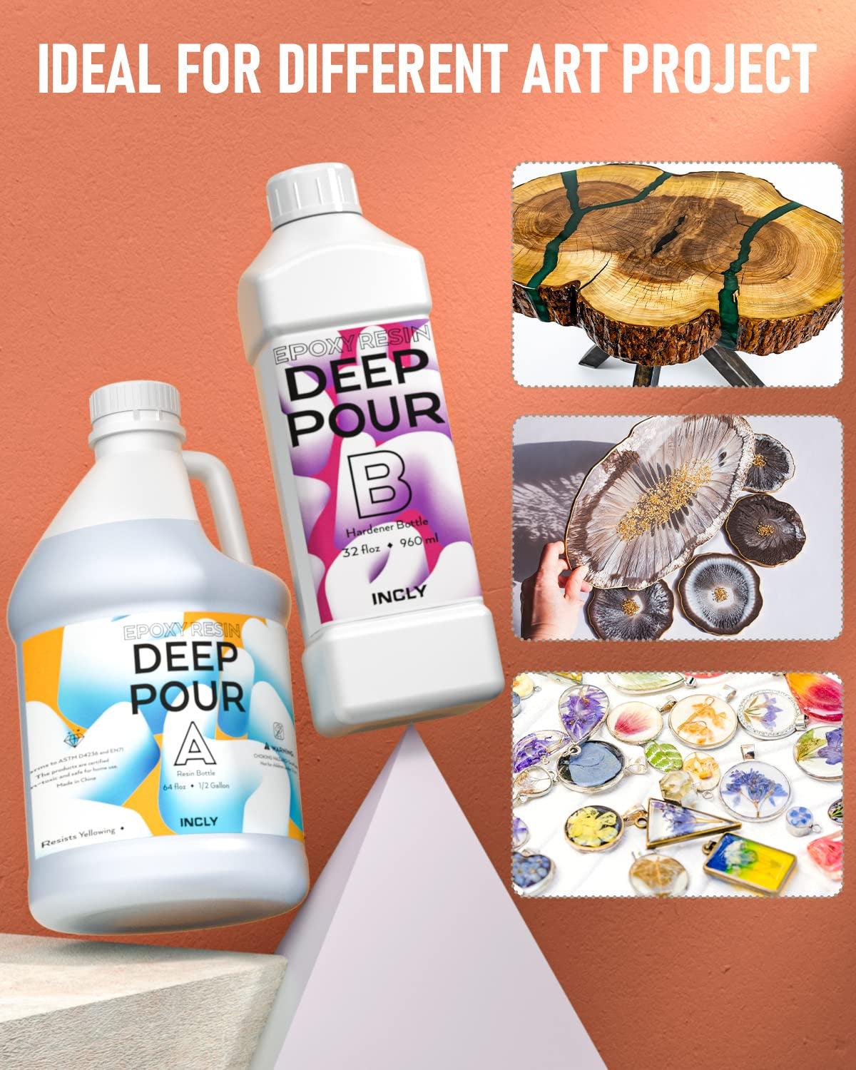 0.75 Gallon Deep Pour Epoxy Resin Kit, High Gloss & Bubble Free 2 to 4 Inch Depth Resin Epoxy, Resin Supplies for Coating & Casting, Craft River WoodArtSupply