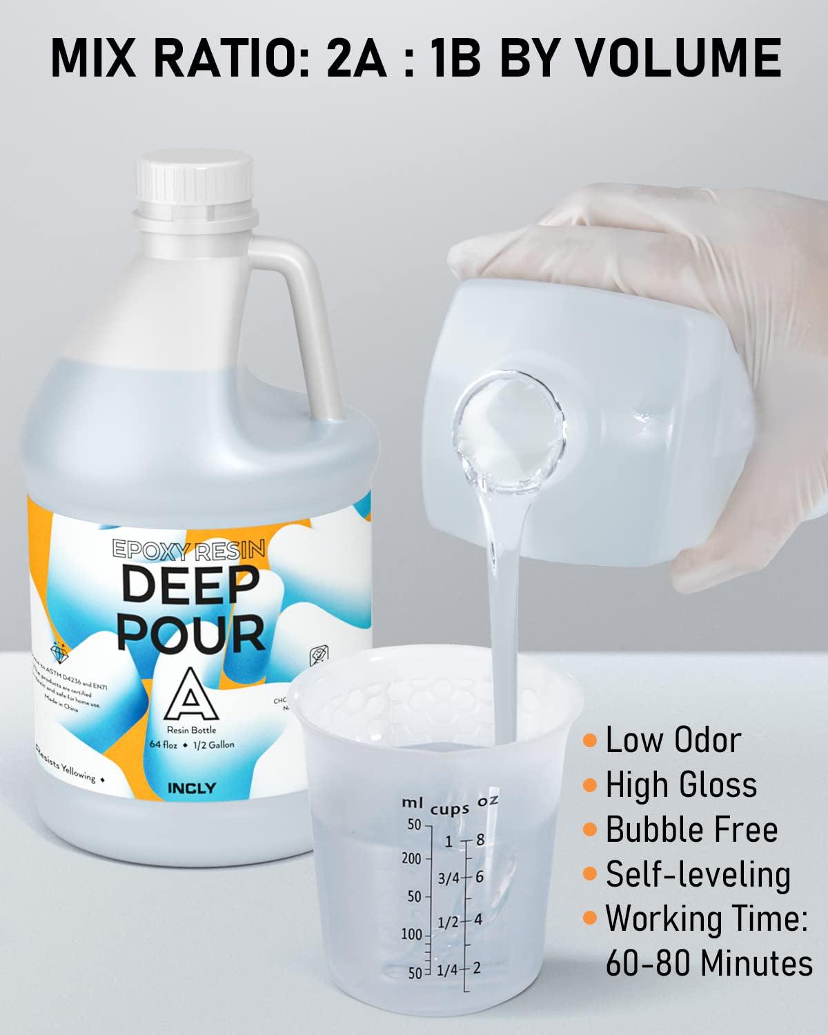 0.75 Gallon Deep Pour Epoxy Resin Kit, High Gloss & Bubble Free 2 to 4 Inch Depth Resin Epoxy, Resin Supplies for Coating & Casting, Craft River WoodArtSupply