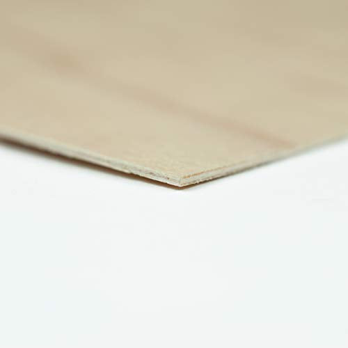 0.8mm 1/32" x 12" x 12" Aircraft Plywood Sheet (3pk) - AB/B Baltic Birch Material Perfect for Arts and Crafts, School Projects, Die-Cutting, and Wood Anderson Plywood