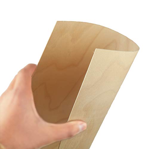 0.8mm 1/32" x 12" x 12" Aircraft Plywood Sheet (3pk) - AB/B Baltic Birch Material Perfect for Arts and Crafts, School Projects, Die-Cutting, and Wood Anderson Plywood