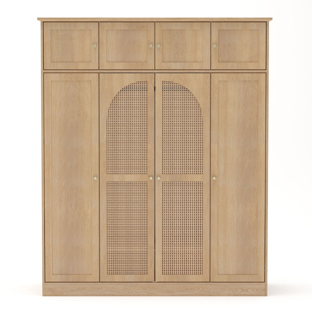 8 Door Armoire Wardrobe with Adjustable Shelves and Hanging Rod