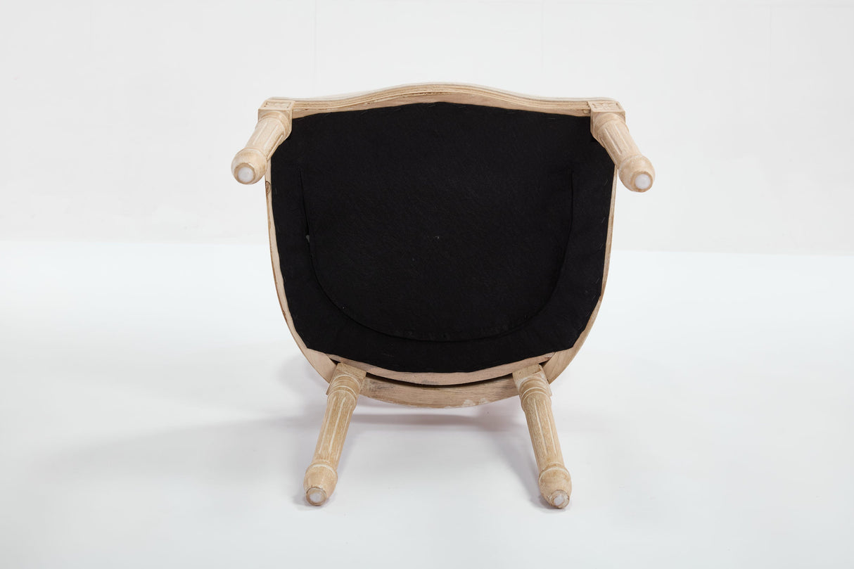 French Country Dining Chairs Set of 2 Upholstered with Rattan Back