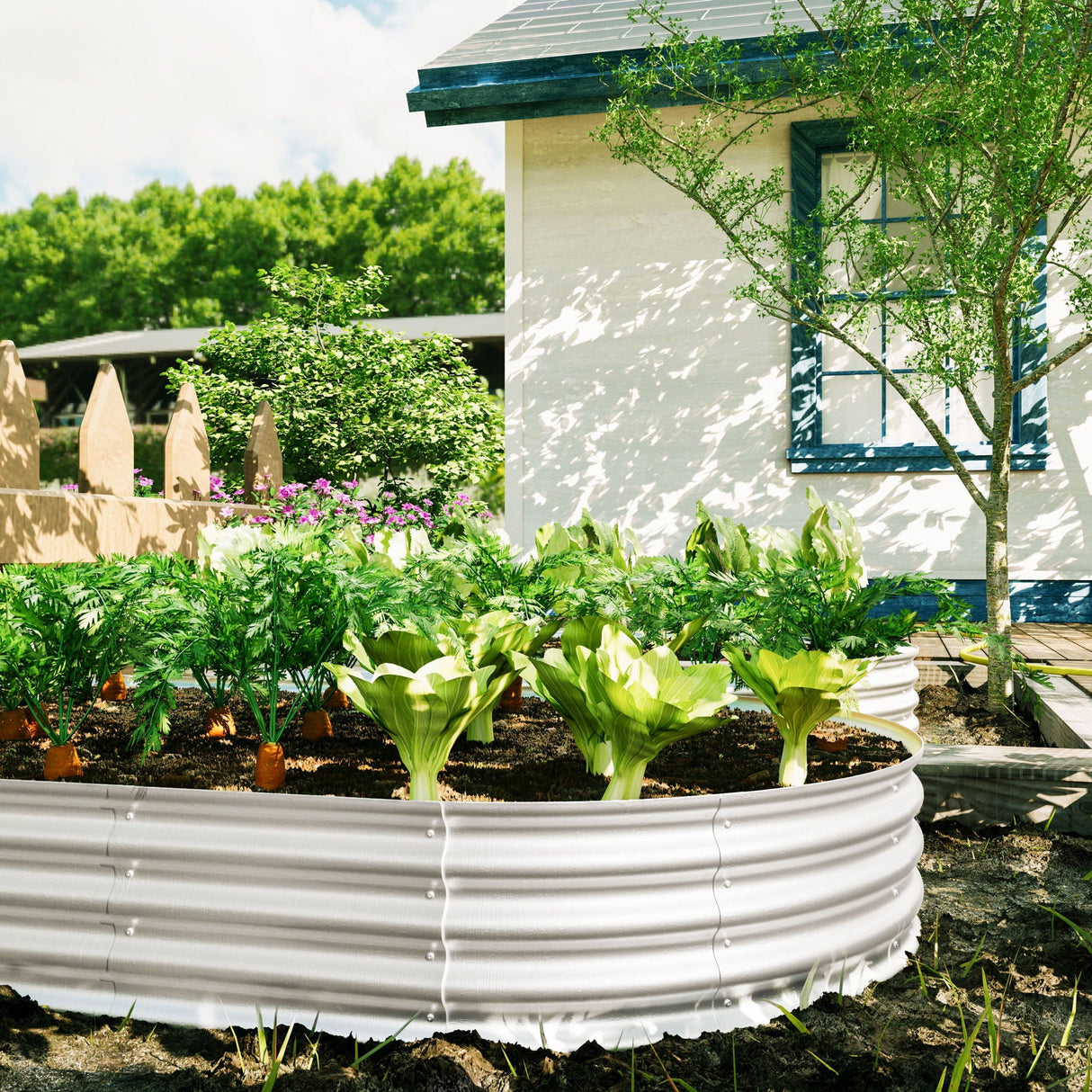 Heavy Duty Galvanized Raised Garden Bed Kit For Vegetables, Flowers & Herbs