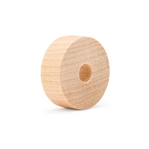 1-1/2-inch Diameter Slab Wooden Wheel for Craft, 1/4-inch Hole, 1/2-inch Thick, Pack of 50 Wooden Hobby Wheel for Model, by Woodpeckers Woodpeckers