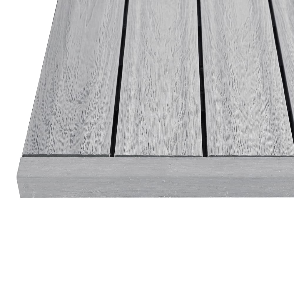 1/12 ft. x 1 ft. Quick Deck Composite Deck Tile Straight Trim in Icelandic Smoke White (4-Pieces/Box) NewTechWood