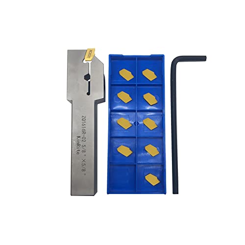 1/2" 3/8" 5/8" 3/4" Indexable Lathe Grooving Parting Holder with 10 Pieces GTN- SP200 SP300 Heavy Duty Nickel Plated ZQ Right -Hand Cut Off Tool KinRite