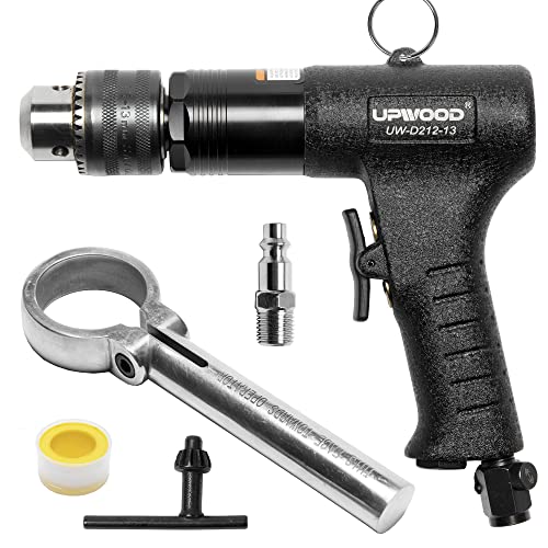 1/2” Reversible Air Drill, Heavy Duty 700 RPM Pistol Grip Handle (1/2 Reversible Drill) UPWOOD