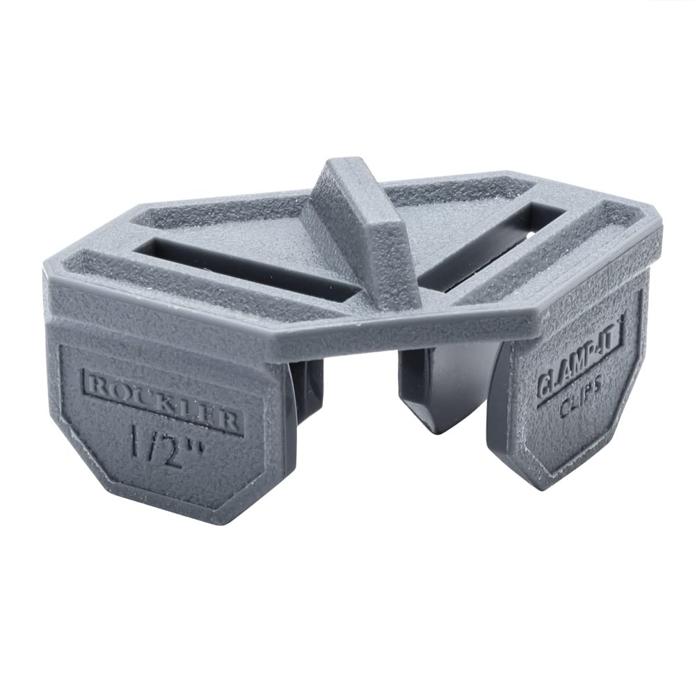 1/2'' Rockler Clamp It Clips (4 Pack, Dark Gray) - Corner Clamp It Clips Holds Panels at 900 Angle - Polypropylene Adjustable Angle Clamp Clips Won’t ROCKLER