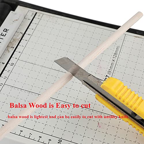 1/2 x 12 Inch Round Wood Dowel Rods Wood Sticks Wooden Dowel Rods Unfinished Wood Balsa Wood Sticks for Crafts and DIY Projects, 12 PCS iUoczi