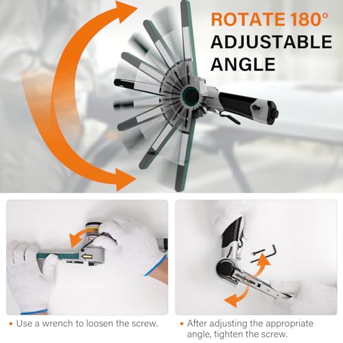 1/2" x 18"Air Belt Sander, Mini Belt Sander for Woodworking/Metal Working Handheld All Angle Grinder Belt Sander with 3 Belts (36/40/60#) Industrial - WoodArtSupply