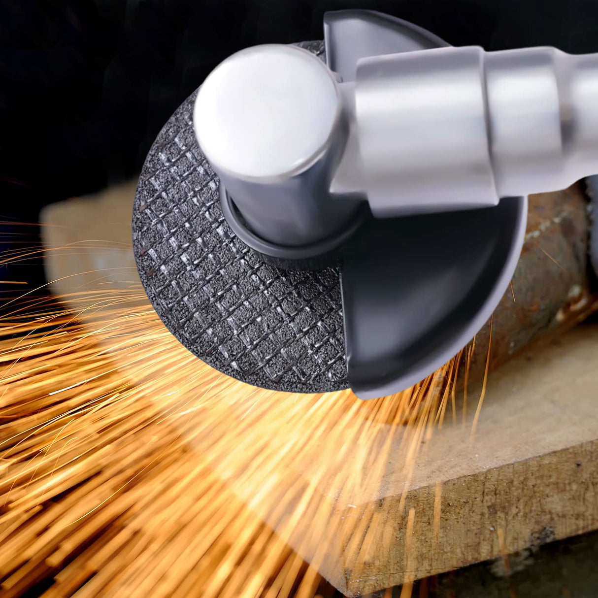 1/4" Air Inlet Long Handle Air Angle Grinder Polisher with 180 Degree Metal Safety Cover, 90 Ps Air Cutter Grinding Tool or Polishing Cut Off Metal LEYSRIS
