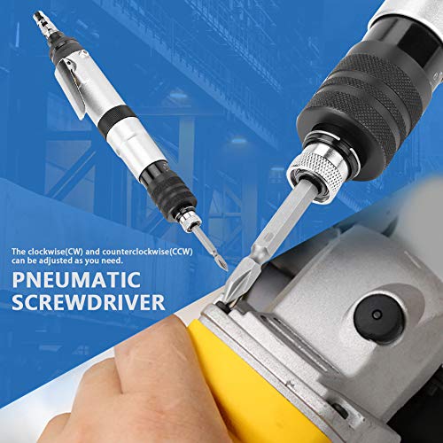 1/4" Air Straight Pneumatic Screwdriver,1000RPM Mini Handhold Pneumatic Screwdriver Kit,Industrial Screw Driver Tool Jectse