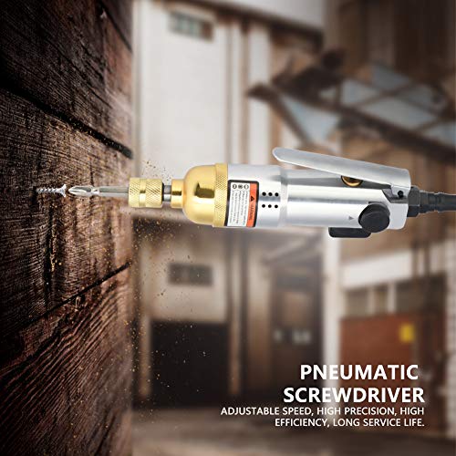 1/4" Pneumatic Air Screwdriver, 9000rpm Industrial Straight Hand Reversible Screw Driver for Manufacturing And Metal Auto Repair Pneumatic Tool Semme