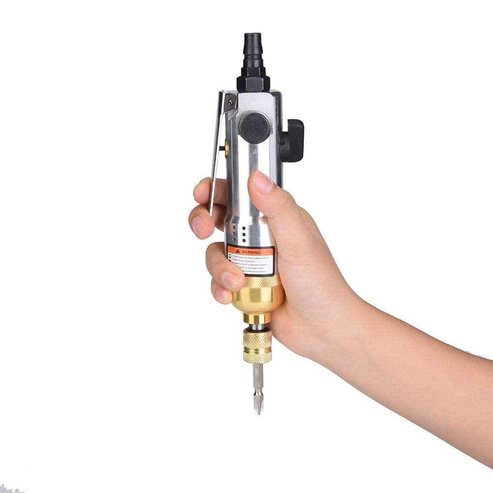 1/4" Pneumatic Screwdriver, Pneumatic Air Screwdriver 8000-10500rpm Reversible Straight Hand Screw Driver for Industry Machine Akozon