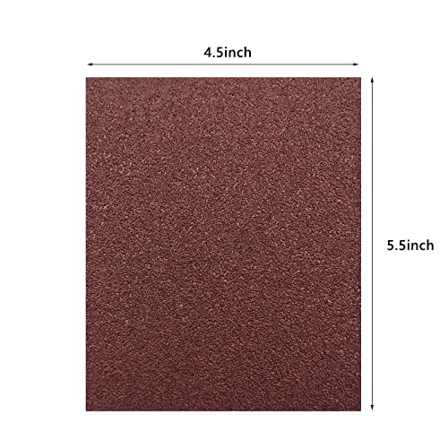 1/4 Sheet Sandpaper 4.5 x 5.5 Inch, Wet Dry Sand Paper, 30Pcs Sanding Sheets for Palm Sanders Hand Sanding Blocks on Woodworking, Metal, Primers, YGFRSTO