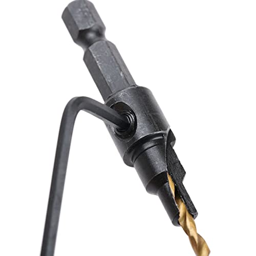 1/4 inch Hex Shank Countersink Drill Bit Power Tools Accessories for Plastic Metal Woodworking Tool by Power Drill 4Pcs/Set #6#8#10#12 (Gold) - WoodArtSupply