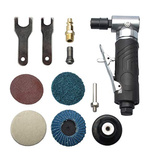 1/4 inch angle air die grinder with 4 pcs 2" roll lock sanding discs PROSHI