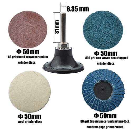 1/4 inch angle air die grinder with 4 pcs 2" roll lock sanding discs PROSHI