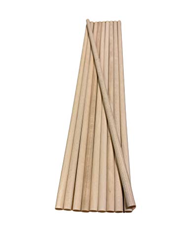 1/4 x 12 Inch Wooden Dowel Rods Wood Sticks Unfinished Hardwood Sticks 10 Pieces bark and lindy