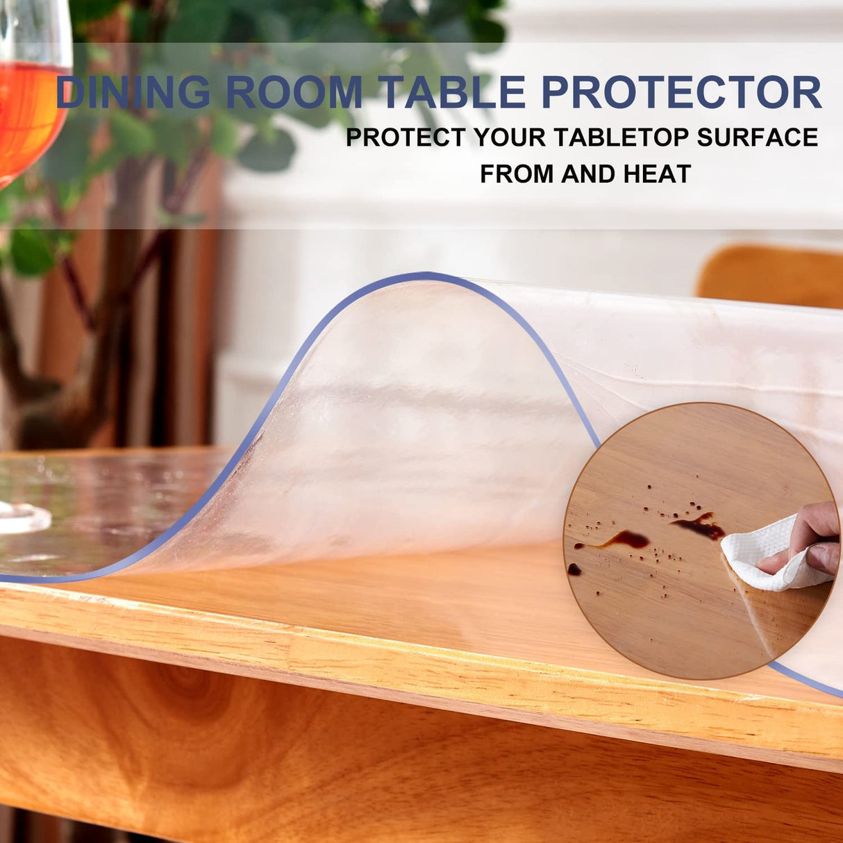 1.5mm Clear PVC Table Cover Protector 42x54 in Plastic Desk Cover Mat Pad for Conference Work Desktop Table Cover Vinyl Tablecloth Protector Rectangle Table Protector for Dining Room Table Foldable XEANGOUN