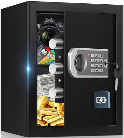 1.8 Cuft Safes for Home, Fireproof Safe Box, Home Safes Fireproof Waterproof with Electronic Keypad, Spare Key, Smart Alert, Security Fire Proof Safe for home documents Money Medicine