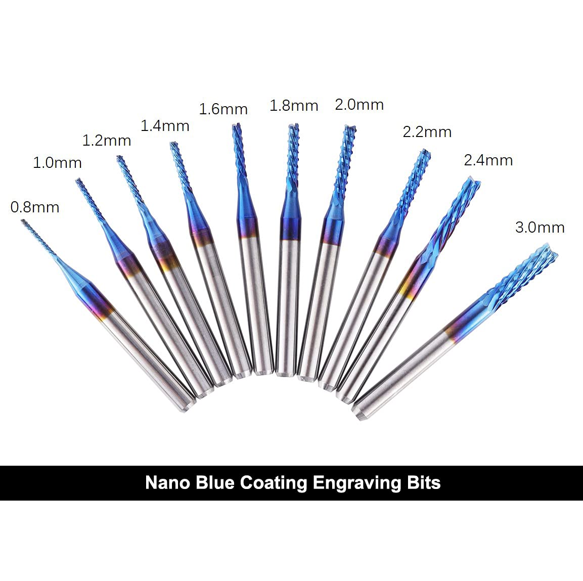 1/8” Shank CNC Router Bits Kit for All Purpose, Triangular Engraving Bits, Spiral End Mills, 2-Flute Flat Nose and Ball Nose End Mills Cutter for FoxAlien