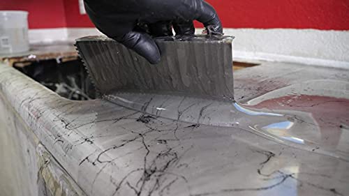 1/8” Square Notch Trowel for Epoxy, Masonry, Tile, and More! Lightweight Hand Trowel is Reusable and Easy to Clean for Epoxy Projects and Home Stone Coat Countertops