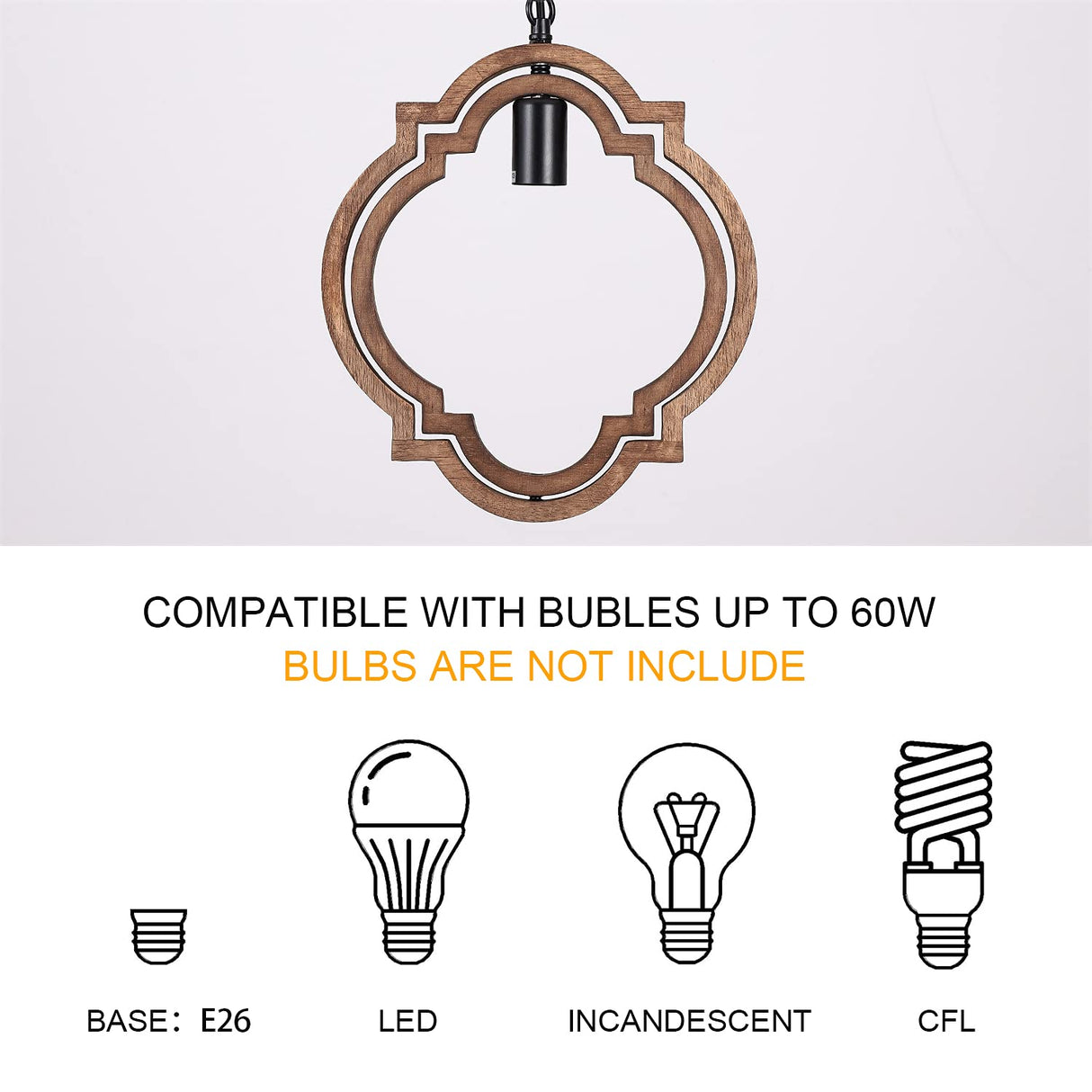 1-Light Farmhouse Wood Chandelier,Rustic Retro Pendant Light.Adjustable Height Handmade Rustic Light Fixture for Foyer, Dining&Living Room, Kitchen Island, Entryway, Breakfast Area(Colour: Black) MWZ