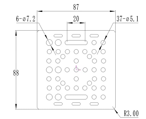 1-Pack Assembled 2040 V Gantry Plate Kit with 6pcs V Solid POM Wheels Only Compatible with 2040 4040 Series V Slot Aluminum Extrusion Profiles Linear HOCENWAY
