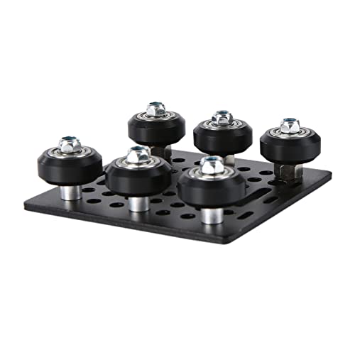 1-Pack Assembled 2040 V Gantry Plate Kit with 6pcs V Solid POM Wheels Only Compatible with 2040 4040 Series V Slot Aluminum Extrusion Profiles Linear HOCENWAY
