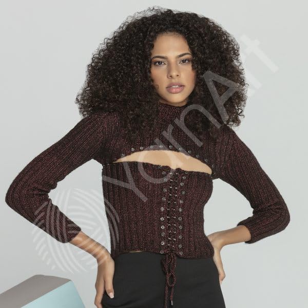 1 Ball YarnArt Melody Variegated, Chainette Yarn, Shiny Metallic Sheen Yarn for Knitting, Crochet, Embroidery, 100 grams (3.5 oz), 230 meters (251 yards), 70% Polyamide 21% Acrylic 9% Wool Blend (901) YarnArt