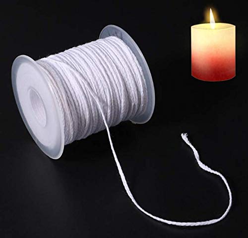 1 Roll 200Feet(61M) Organic Cotton DIY Natural Candle Braided Wicks Twine String Spools Rope for Candle DIY and Candle Making SYBL