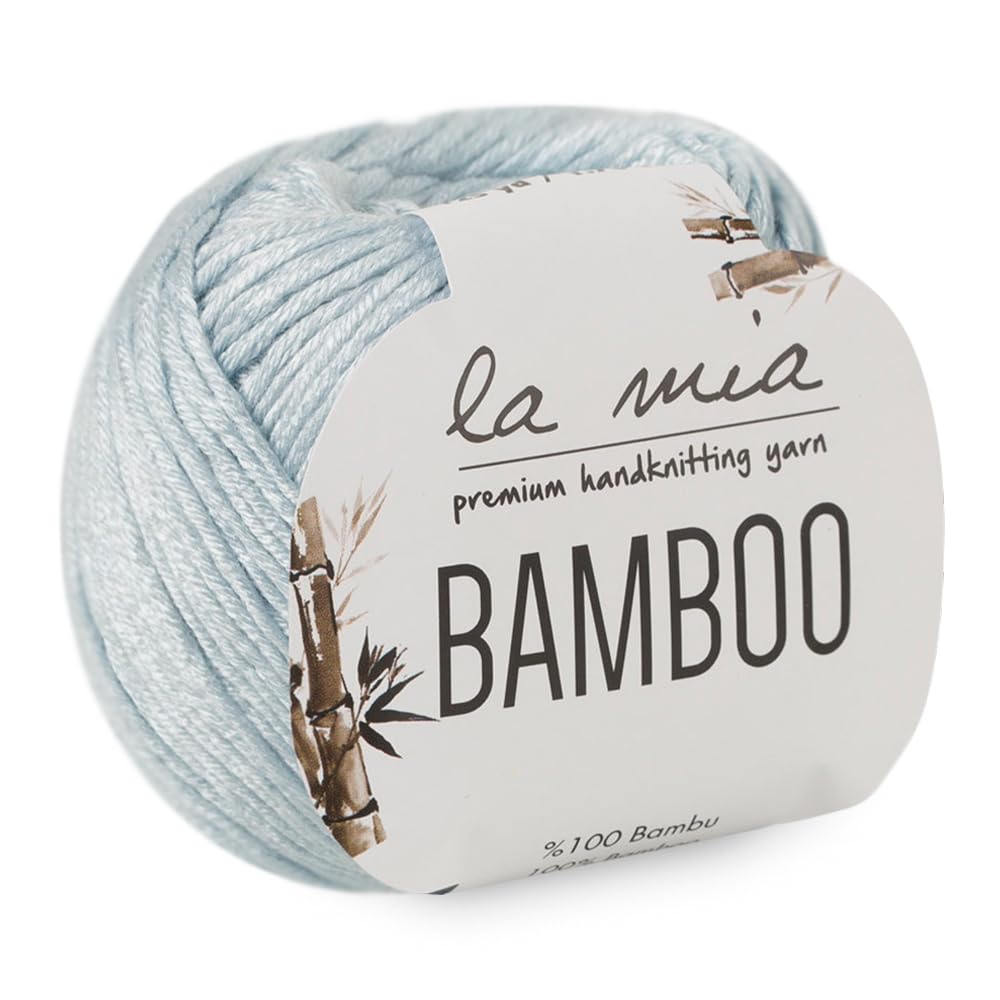 1 Skein La Mia Bamboo, 100% Bamboo, Each 1.76 Oz (50g) / 125 Yrds (115 m), 3 : Light-Dk, Blue L069 La Mia