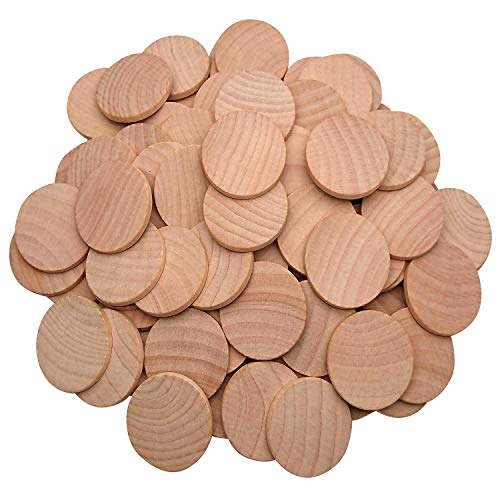 1.5 Inch Natural Wood Slices Unfinished Round Wood Coins for DIY Arts & Crafts Projects, 50 per Pack. Axe Sickle
