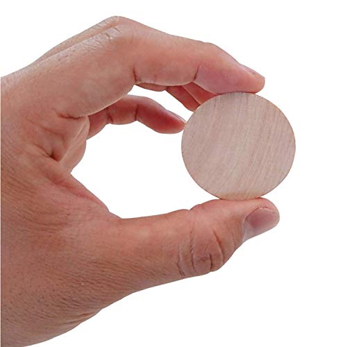 1.5 Inch Natural Wood Slices Unfinished Round Wood Coins for DIY Arts & Crafts Projects, 50 per Pack. Axe Sickle