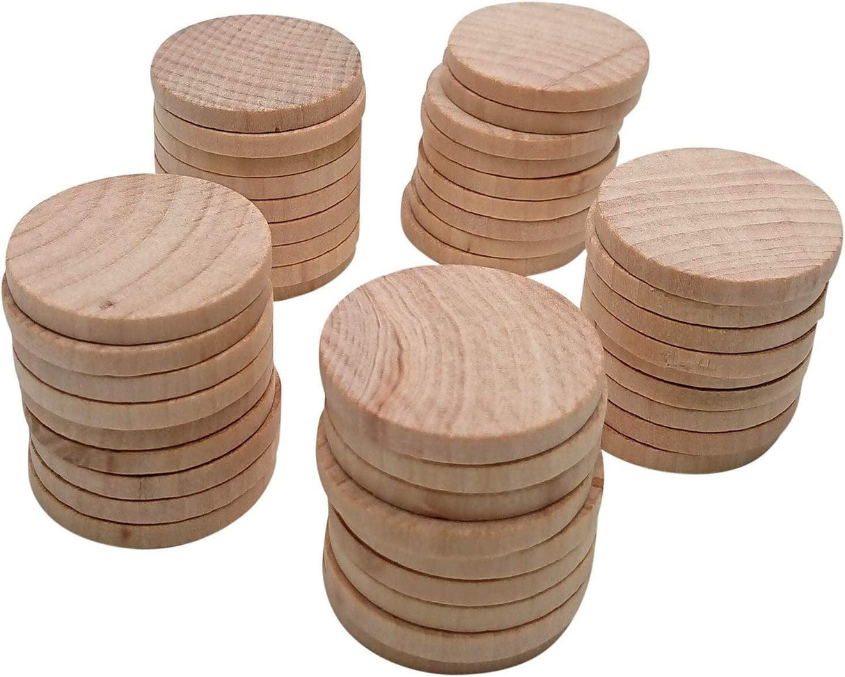 1.5 Inch Natural Wood Slices Unfinished round Wood Coins for DIY Arts & Crafts Projects, 200 per Pack WoodArtSupply