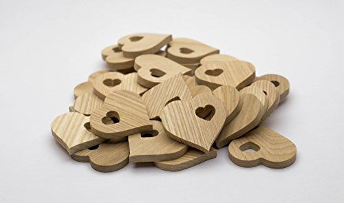1.5 Inch Wood Hearts for Crafts, Unfinished Wooden Heart Cutout Shape, Wooden Hearts (1.54 Inch Width x 1.5 Inch Height x 0.2 Inch Thickness) - 30 AVK Mosaic