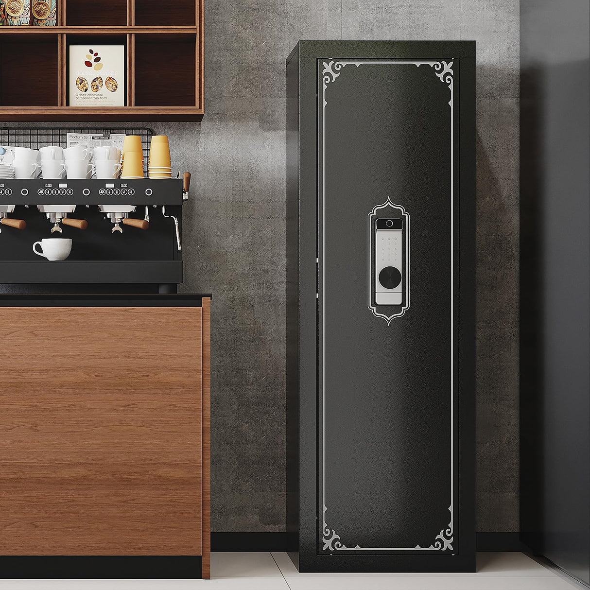 10-14 Gun Safe, Gun Safe for Rifles and Pistols, Biometric GunSafe, Fingerprint Gun Safes Large Rifle Safe, Gun Cabinet with Adjustable Shelves and Locking Built-in Cabinet KAER