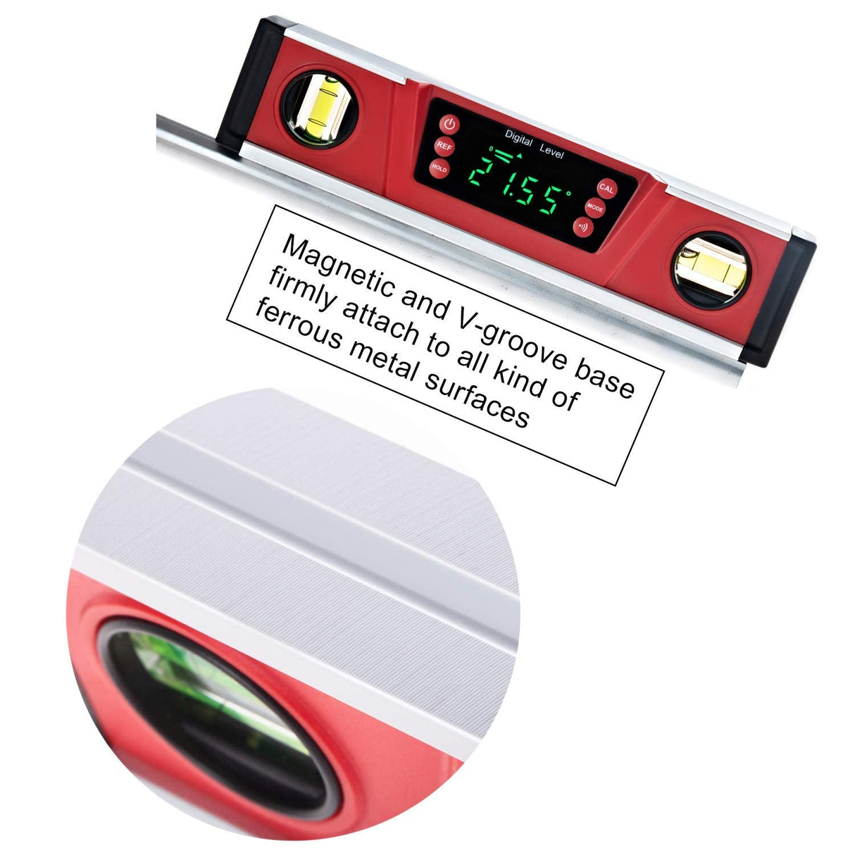 10-Inch Digital Torpedo Level and Protractor | Neodymium Magnets | Bright LED Display | V-GROOVE MAGNETIC BASE | IP54 Dust/Water Resistant smart level with Carrying Bag 2PM TOOLS