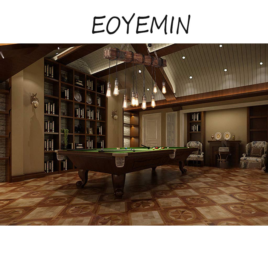10-Lights Rustic Chandelier Wooden Retro Pendant Light Industrial Suspension Light Wood Chandelier -line can be Adjusted Freely Eoyemin