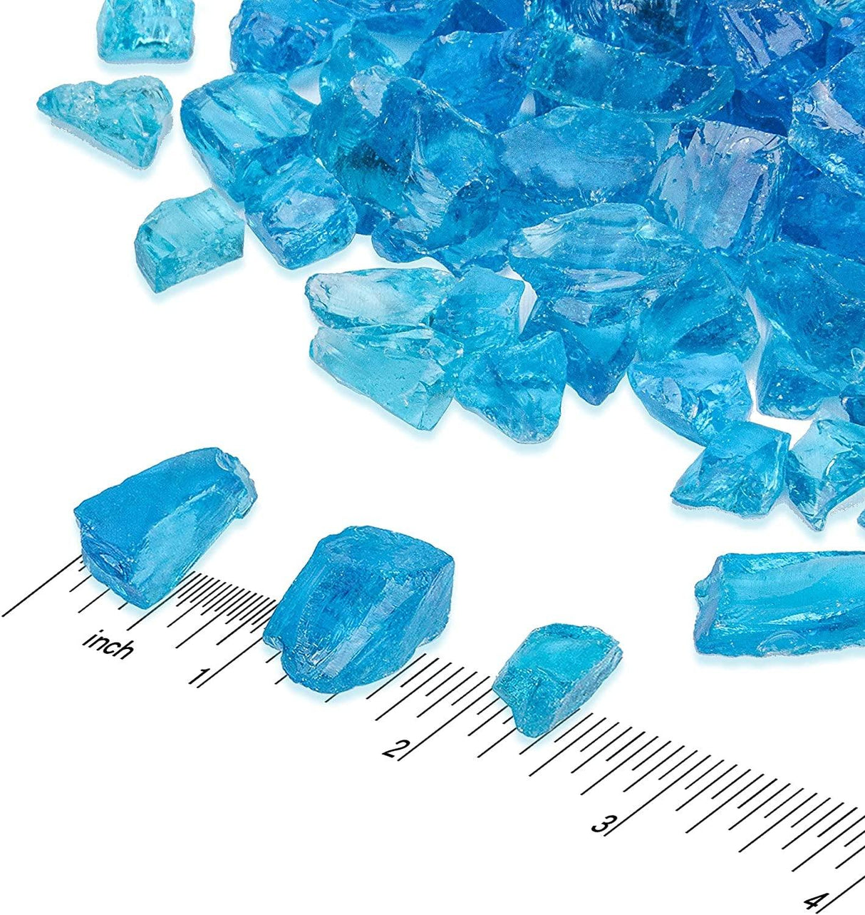 10-Pound Crushed Fire Glass for Fire Pit/Fireplace/Vase Fillers/Garden Landscapes/Resin Art, Sea Blue WoodArtSupply