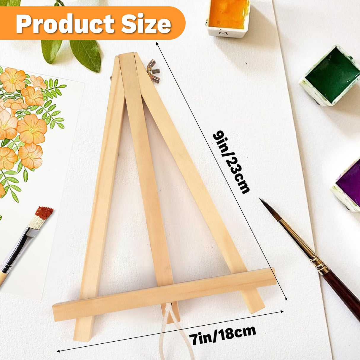 10 Pack 9 Inch Wood Easels,Art Craft Painting Easel,Table Top Easels for Painting, for Painting Party Displaying Canvases, Photos Mini Display Tripod Apply to Kids Artist Adults Students Etc CZWZ