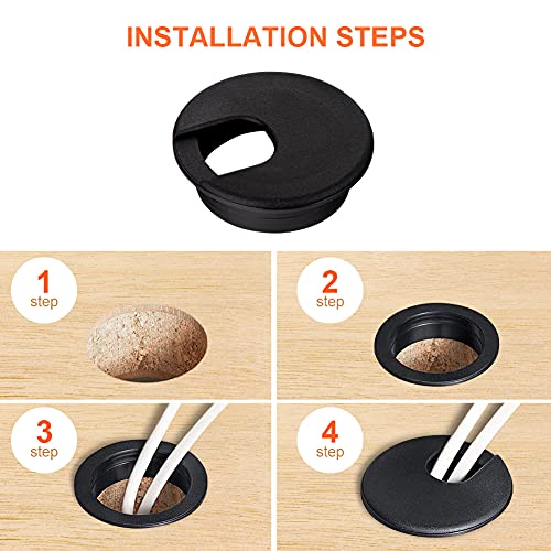 10 PCS 2 inch Desk Wire Cord Cable Grommets Hole Cover with Hole Saw Kit High Speed Bi-Metal Holesaw Drill Bits for Office PC Desk Cable Cord LepoHome