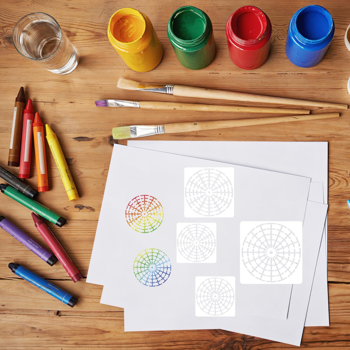 10 PCS Mandala Stencils Set Mandala Dotting Tools, 12/16 Segment 3/4/5/6/8 Inches Reusable Mandala Rock Painting Kit Dotting Tools for Painting Rock Wood Canvas DIY Painting Art Projects Notoke