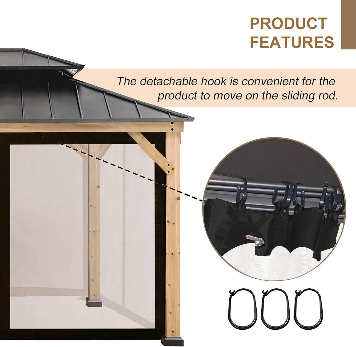 10' x 10' Gazebo Replacement Mosquito Netting, Gazebo Universal Netting Outdoor, 4-Panel Screen Walls Privacy Curtain for Outdoor Patio with Zipper ISAGAPOY ISAGAPOY