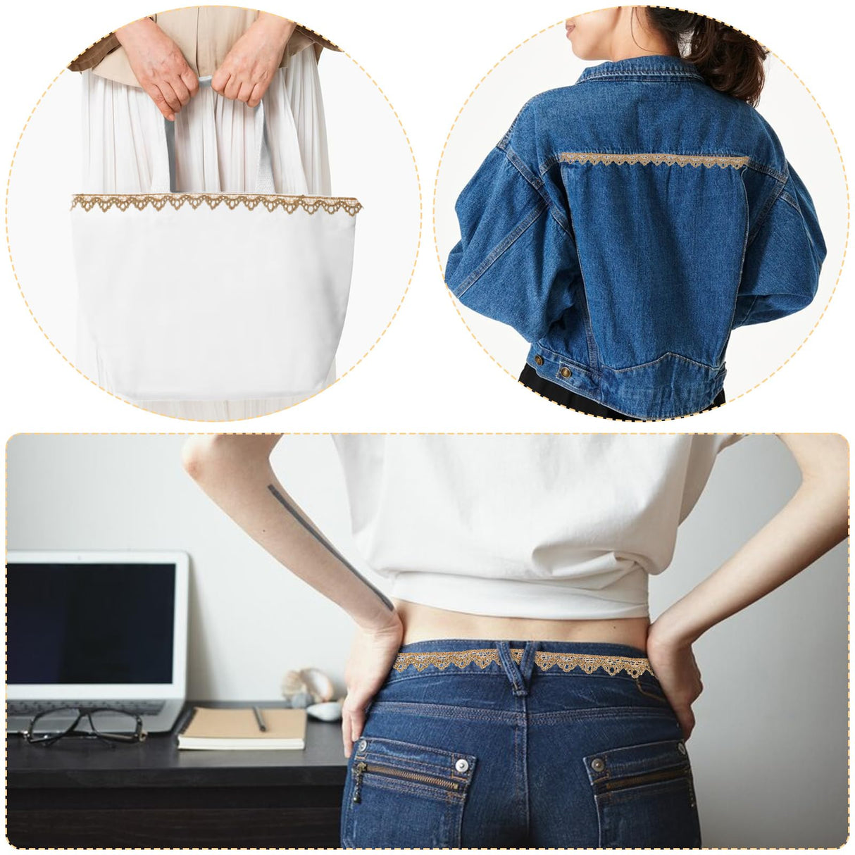 10 Yards Gold Heart Lace Trim Sequins Tassel Trims Embroidery Lace Ribbon Metallic Crafts Fabric Trim for Fabric Embroidered Wedding Bridal Party Clothes Accessories Bruislard