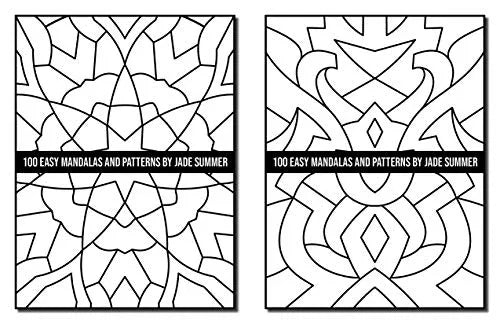 100 Easy Mandalas and Patterns: A Mandala Coloring Book for Adults with Fun, Simple, and Relaxing Coloring Pages (Easy Coloring Books) WoodArtSupply