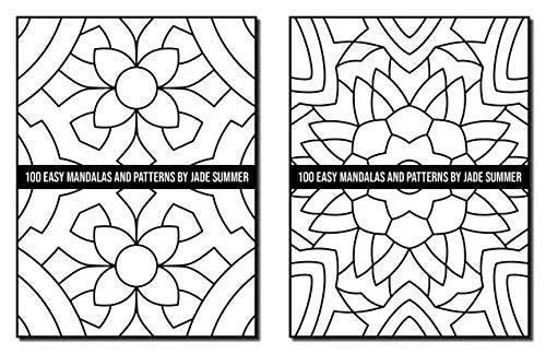 100 Easy Mandalas and Patterns: A Mandala Coloring Book for Adults with Fun, Simple, and Relaxing Coloring Pages (Easy Coloring Books) WoodArtSupply